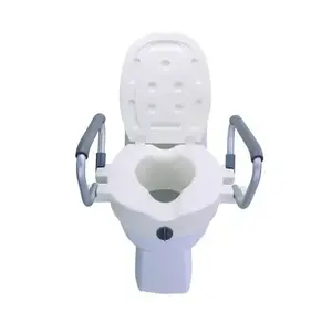 Raised toilet seat ANTAR AT51205 extension with foldable handrails, 10 cm seat height, supports up to 180 kg, width between handrails 470 mm