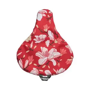 Saddle cover Basil Magnolia — polyester, red patterned, 280×240×10 mm