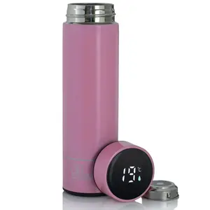 Thermal travel mug Extralink Smart Travel Mug 500 ml, stainless steel interior and lid, pink, LED display