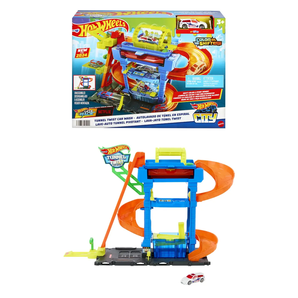 MATTEL Hot Wheels City Tunnel Twist Car Wash & Color Shifters Photo 17