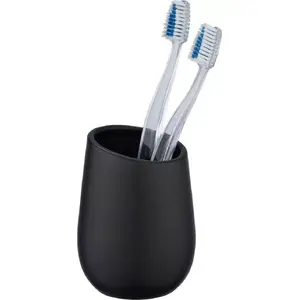 Toothbrush and Brush Holder Cup Wenko Black 50856 — bathroom accessory
