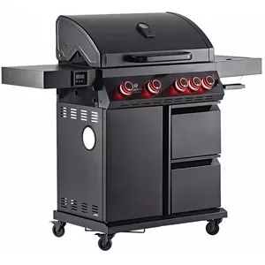 Gas grill Landmann Cool Black 4.1 maxX (15486) with cast iron grate and LED lights