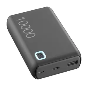 Cellularline ESSENCE TURBO 10000 Power Bank Melns ar USB Type-C ieeju un viedtālruņu saderību