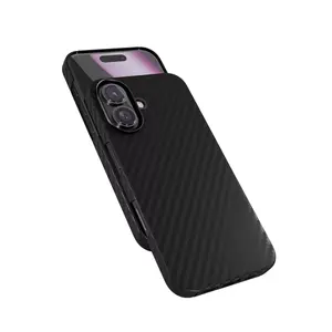Protective phone case Epico Mag+ Carbon for iPhone 16 Plus, black
