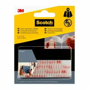 Hook/Loop Fastener 3M Scotch 7100151768 Transparent 25mm x 75mm 2pcs