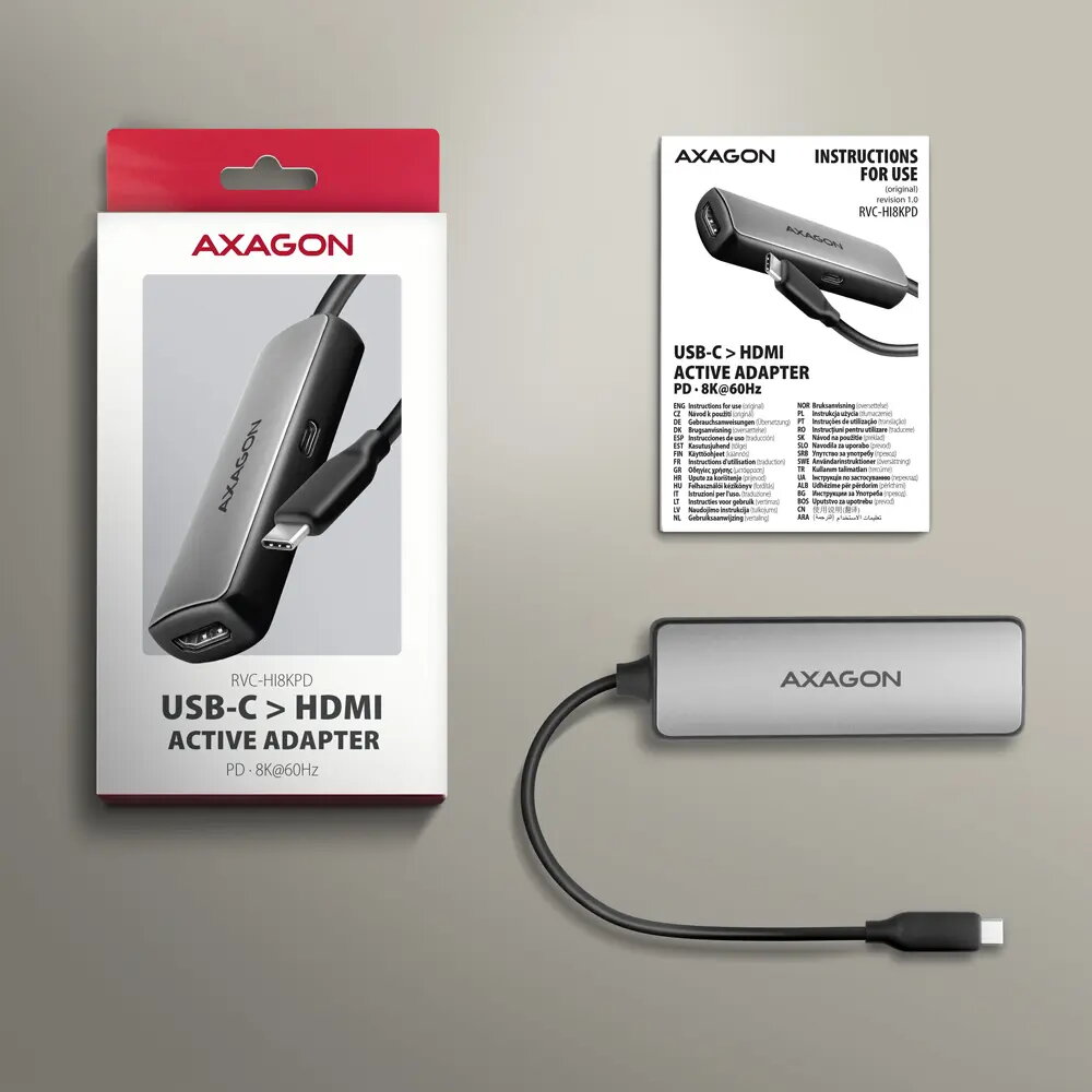 Адаптер USB-C на HDMI 2.1 Axagon RVC-HI8KPD Photo 7
