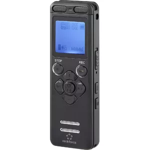 Digitālais diktofons Renkforce RF-DVR-E36 — melns, pagarināta ieraksta laika