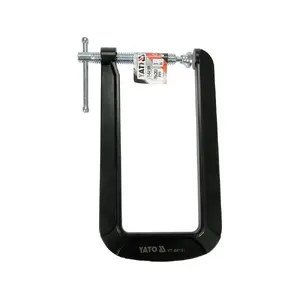 C-clamp YATO YT-64191, cast iron and galvanized steel, depth 203 mm, height 76 mm, black