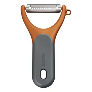 Овощечистка Zyliss E950050 с нержавеющим лезвием, серо‑оранжевая, для жульена и обычной чистки