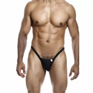 Thong Mob D-243443 Black Size M – women's underwear, mid-rise, cotton blend
