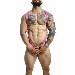 Портупея Mob DNGEON Cross Back Pink One Size — нагрудная портупея, регулируемые ремни, металлические кольца