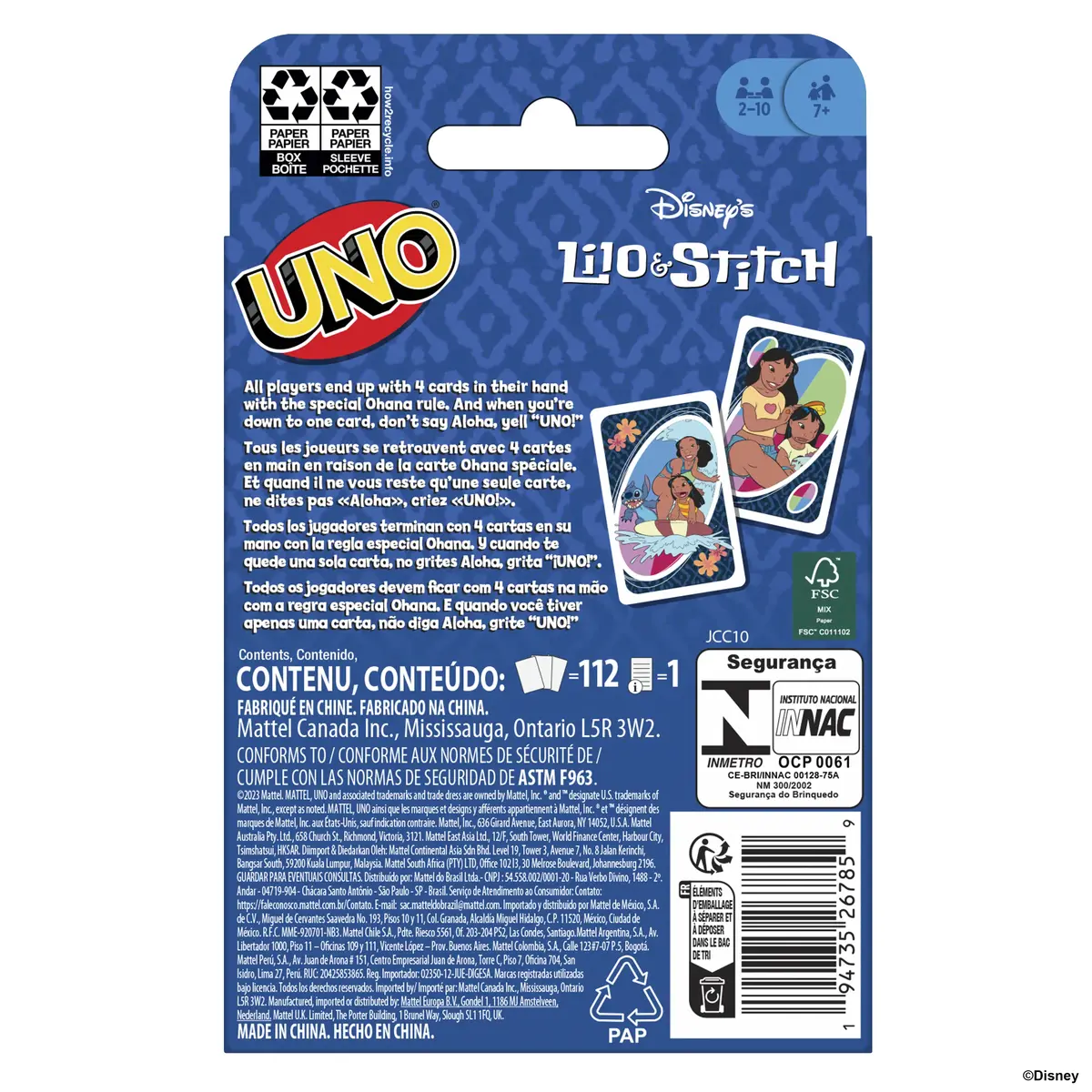 Kāršu spēle MATTEL UNO Disney’s Lilo and Stitch Photo 10
