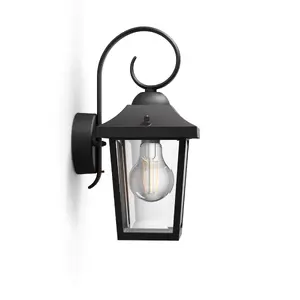 Outdoor Wall Light Philips myGarden Buzzard 60W E27 Black Aluminium (no bulb)