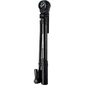 Bicycle hand pump Rockbros 42310006001 with pressure gauge — Black