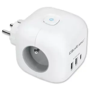 Сетевой удлинитель QOLTEC 52548 с 3×AC розетками и USB-портом