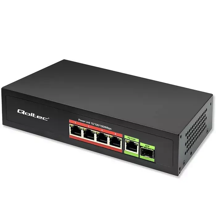 QOLTEC 52296 Ethernet PoE Switch 4x PoE + 1x Uplink Photo 9
