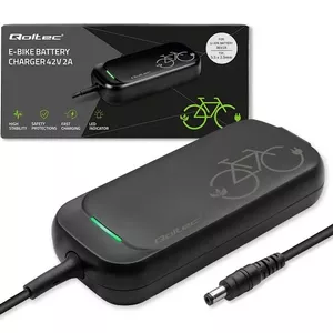 Charger QOLTEC 50333 for e-bike 36V/42V 2A with 5.5×2.5 mm plug
