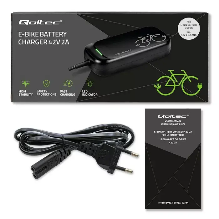 Charger QOLTEC 50333 for e-bike 36V/42V 2A Photo 12