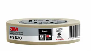 Maskēšanas lenta 3M Scotch Malerkreppb PRO 30 mm x 50 m, bēšs
