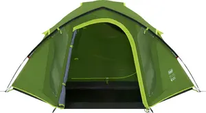Палатка Coleman Darwin 4 Plus Blackout — купольная туннельная палатка на 4 человека с крыльцом, тёмно/светло‑зелёная