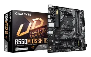 GIGABYTE B550M DS3H R2 Motherboard - AMD AM4 Socket, Micro ATX, AMD B550 Chipset, 5+3 Phases VRM, up to 4733MHz DDR4, PCIe 4.0 M.2, 1GbE LAN, USB 3.2 Gen 1