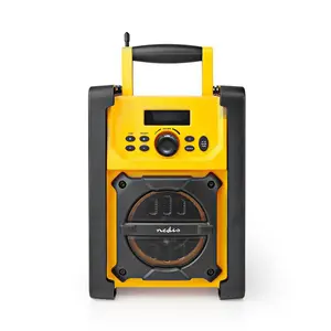Worksite FM Radio Nedis RDFM3100YW — digital tuner, FM band, 15 W RMS, 6 cm driver, monochrome display, Bluetooth 10 m