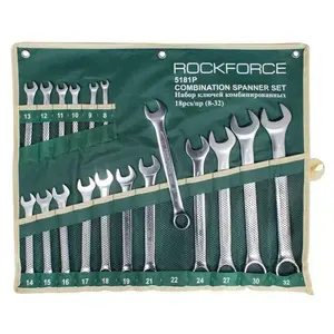 Combination Wrench Set Rockforce RF-5181, 18-piece, sizes 8–32 mm
