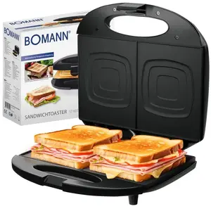 Sandwich maker Bomann ST 6074 CB, 2-sandwich plates, 820 W, black