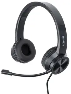 Headset Lindy USB-C Office Headset Wired 20-20000 Hz 1.95m Black
