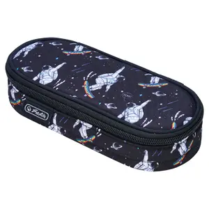 Soft pencil case Herlitz Etui Space Skater Polyester Dark Blue White