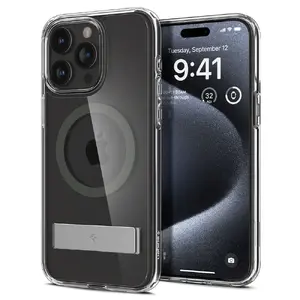 Чехол-крышка Spigen ACS06723 для Apple iPhone 15 Pro, 6.1" (15.5 см), PC/TPU, графит, подставка