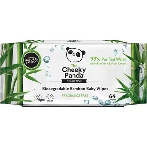 Bamboo Baby Wet Wipes Cheeky Panda 64 pcs — gentle moisturizing wipes for infants