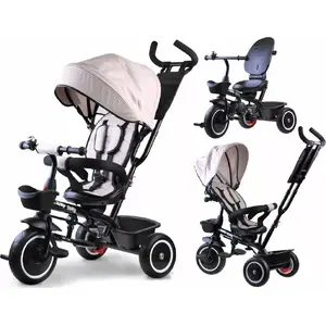 Trīškājainais velosipēds Tiny Bike SP0650 3‑1 ar nojumi — pārveidojams bērnu triks
