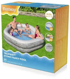 Надувной бассейн с сиденьями Bestway Family Pool 213 x 206 x 53 см, семейный уличный бассейн