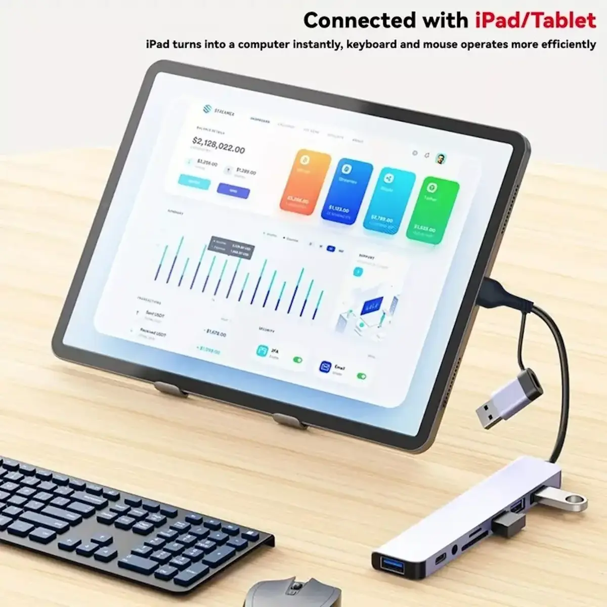 USB Type C хаб Riff VSZAPOWER 8-в-1 Photo 2