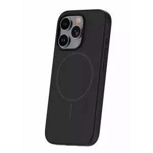 Silicone protective case iLike for iPhone 15 Pro, soft-touch, magnetic, black