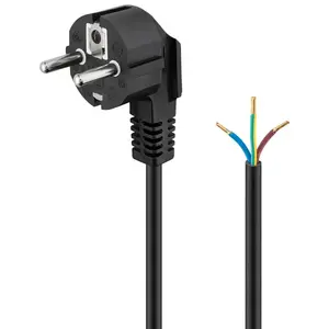 Goobay Angled Protective Contact Cable 1.5m Black Power Plug Type F