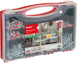 Набор крепежа FISCHER Meister-Box XL 210 предметов – ассортимент дюбелей, шурупов и анкеров