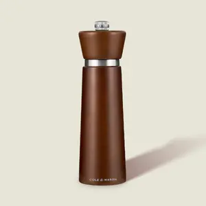 Salt grinder Cole & Mason H243021 — beechwood and stainless steel, 180 mm height, 55×55 mm base