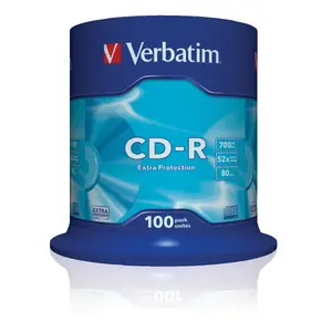 Набор CD-R VERBATIM 700 МБ 52x 100 шт., 120 мм, Extra Protection