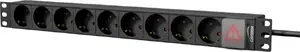 Сетевой фильтр CAYMON PSR109GS/B 1U — 19" монтаж в стойку, 9 розеток