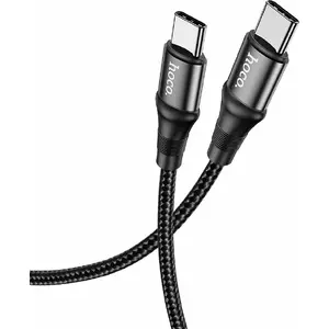 USB-C to USB-C cable HOCO 1 m — black, reversible connector, data and charging