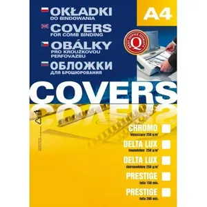 Glossy A4 Binding Card ARGO CHROMO 408015 — white, 250 g/m², 25 sheets