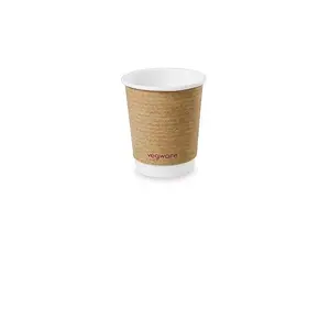 Paper Hot Drink Cup VegWare 240 ml double-walled, corn starch coated – 25 pcs