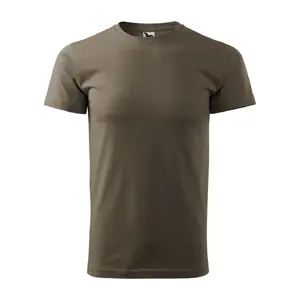 Vīriešu T-krekls MALFINI Basic 129, 160 g/m², Army krāsa, īsām piedurknēm