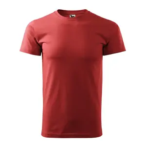 Мужская футболка MALFINI Basic 129 бордовая 160 г/м², круглый вырез, короткий рукав, разные размеры