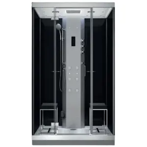 Steam shower cabin AMUE AMUE-H1400-23 Black, dimensions 140×100×217 cm