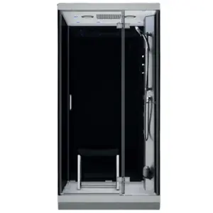 Steam shower cabin AMUE AMUE-H1000-23R Black 100×100×217 cm, steam function, enclosed cubicle