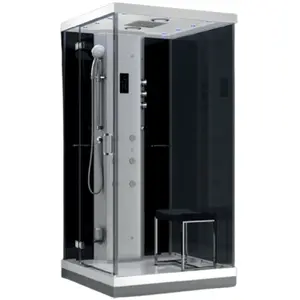 Steam shower cabin AMUE AMUE-H1000-21L Black 100×100×217 cm