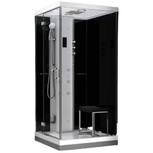 Steam shower cabin AMUE AMUE-H1000-22L Black, 100 x 100 x 217 cm